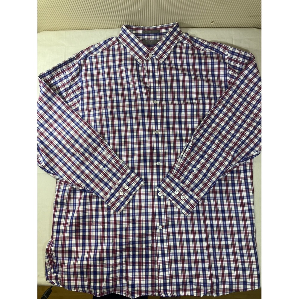 Daniel Cremieux Signature Collection Men XL Plaid Button Down Shirt Tencel Blend
